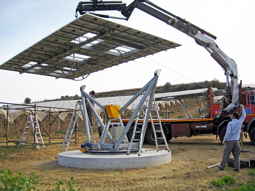 Posizionamento dei pannelli fotovoltaici con inseguitore solare a doppio asse